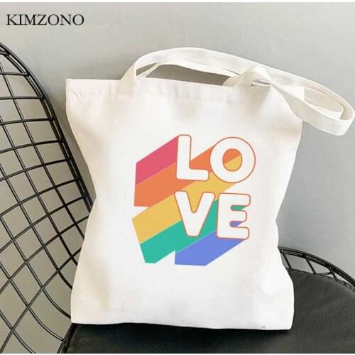 Lgbt Pride Rainbow shopping bag shopper cotton shopping bolso bolsa bag cloth woven reusable sac toile