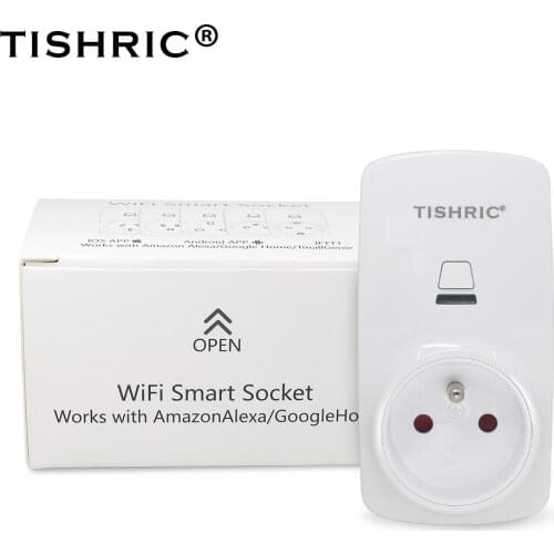 TISHRIC T30 10A WIFI Smart Socket Smart Life US/UK/FR/AU Plug Wifi Switch Socket Works with Amazon/Alexa/ Google Home