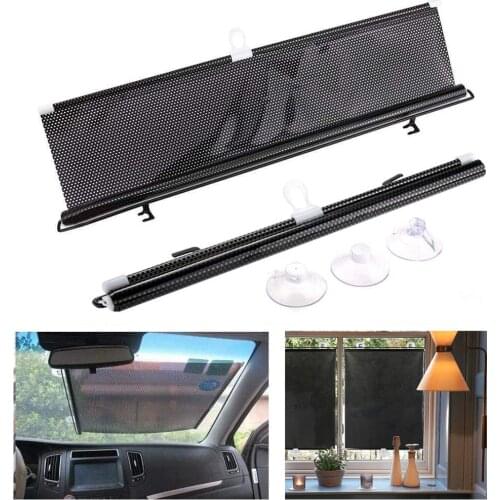 Universal Suction Cup Sunshade Window Roller Window Sun Shade Screen Cover Blind Protector Foldable Car Home Windshield Sheet