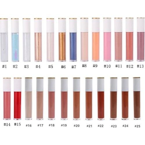 Vegan Custom Waterproof Makeup Lipgloss Moisturizing Pigment Long Lasting Shiny Shimmer Glitter Clear Nude Glossy Private Label