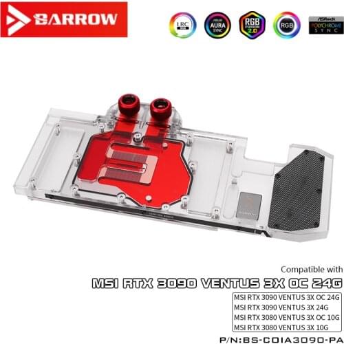 Barrow LRC2.0 full coverage GPU Water Block for MSI 3090 VENTUS Aurora BS-MSV3090-PA