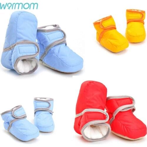 Warmom Baby Winter Plus Velvet Waterproof Cotton Shoes Non-slip Soft Bottom Newborn Baby Toddler Shoes Anti-drop For 0-1 Years