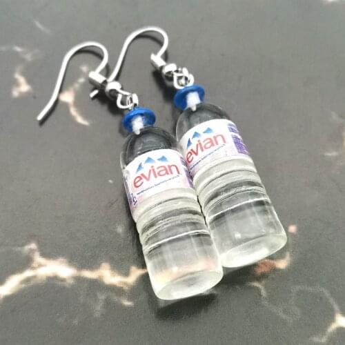 New Creative Simulation Mineral Water Bottle Earrings Cute Earrings Womens Drop Earrings Wholesale