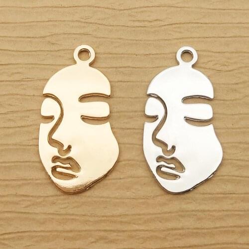 10pcs 18x30mm human face charm for jewelry making earring pendant bracelet necklace charm diy finding