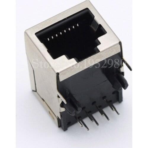 10PCS/LOT Ethernet RJ45 Jack Shielded Network Socket Connector PCB Mounting 8P8C 21MM