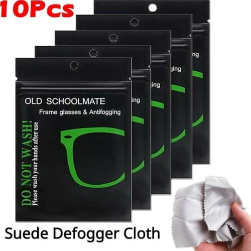10Pcs Reusable Anti-Fog Wipes Glasses Pre-moistened Antifog Lens Cloth Defogger Eyeglass Wipe Prevent Fogging for Glasses ^_