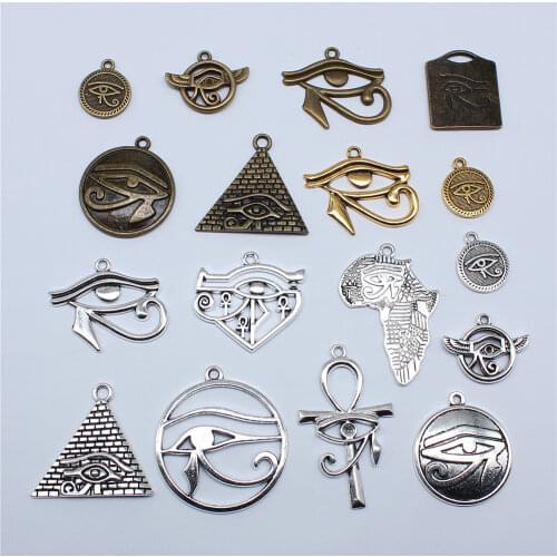 10pcs 15mm Charm Eye Of Horus 3 Colors The Eye Of Horus Charms Double Sided Eye Pendant Charms For Jewelry Making