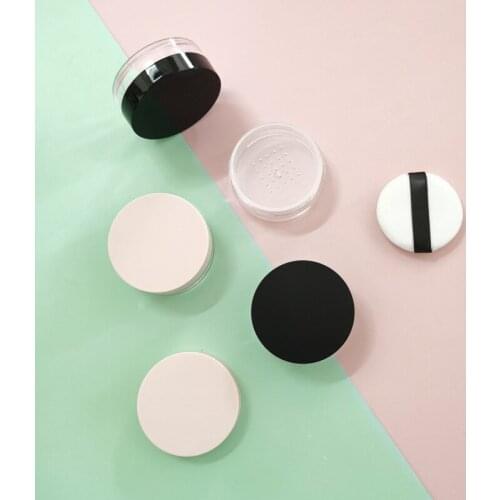 100pcs 10g Empty Cosmetic Loose Powder Box With Puff Blusher Container Concealer Case Loose Powder Jars with Sifter