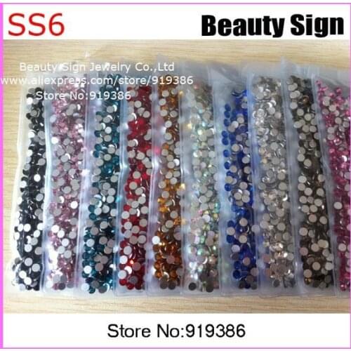 1440pcs ! SS6 2MM Mix 10 color AAA High Quality Iridescent nail art crystal rhinestone flat back Non Hot Fix Glue on Rhinestones