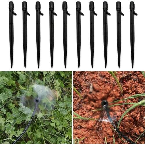 20PCS Water Flow Irrigation Drippers Stakes Emitters 18cm 360-Degree Adjustable Micro Sprinklers Drip System for 4\\\/7mm Tube