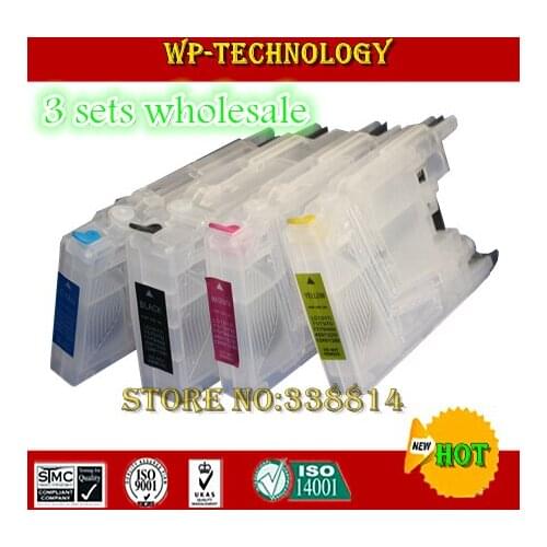 [3sets wholesale] Empty Refill cartridge suit for LC73 LC71 LC1280 LC75 LC77 LC79 LC1240 ,suit for MFC-J6510DW J6710 J6910DW