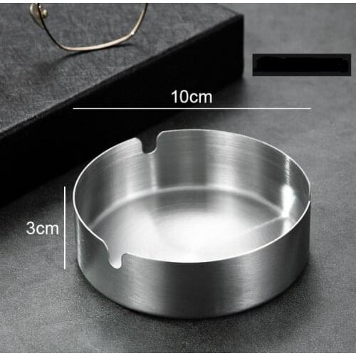 Promotion Gift Durable Cafes Bar Round Ashtrays 10*3.3cm Stainless Steel Thicken Hotel Restaurant Ashtray SN1592