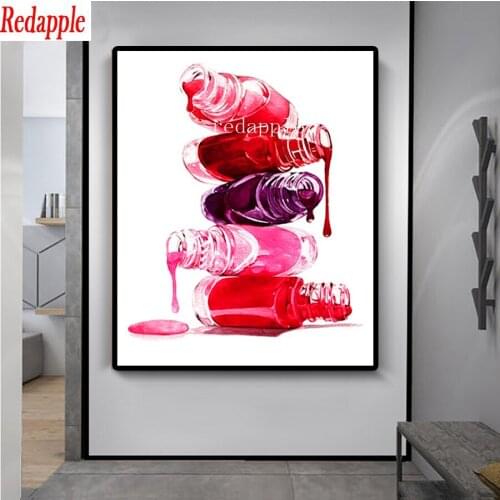 Nail polish Diy puzzles diamond embroidery full square round drill mosaic 3d diy diamond painting Nail shop, decoration painting