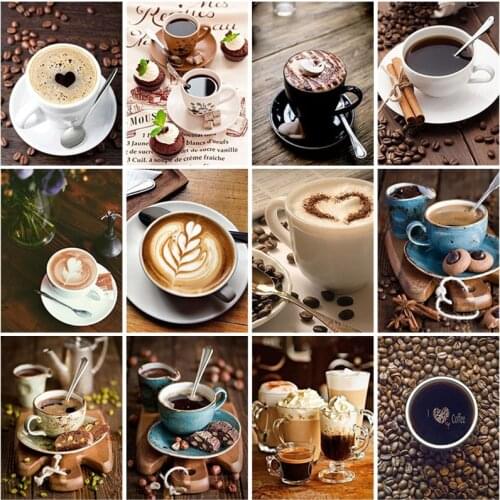DIY Coffee Cup 5D Diamond Painting Full Round/Square Rhinestone Mosaic Romantic Embroidery Cross Stitch Wall Art Home Best Gift