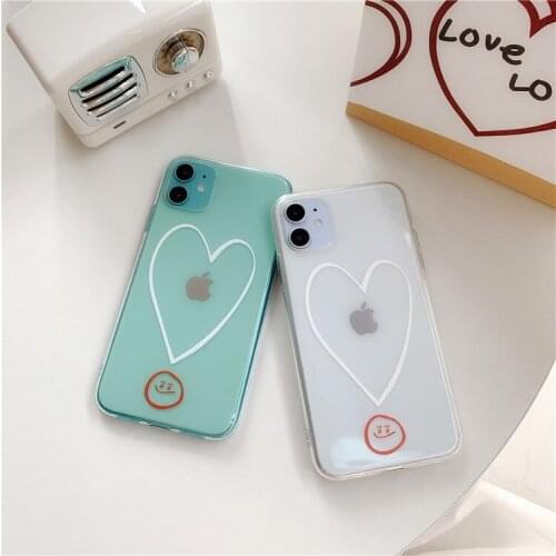 Retro smile Graffiti Abstract line art Phone Case for iPhone 12 11 Pro MAX XR Max X 7 8 Plus 12 mini 7Plus case Cute clear cover