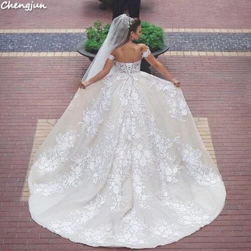 Chengjun Cinderella Off Shoulder Bridal Ball Gown Vestidos De Novia Wedding Dress 2019
