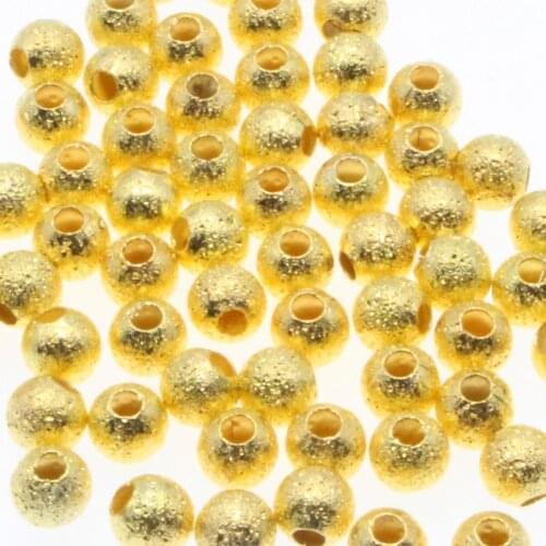 CHONGAI 100Pcs Gold Metal Beads 4/6/8/10MM Round Iron Beads Spacer Loose Bead For Jewelry Bracelet Necklace Earring Making DIY