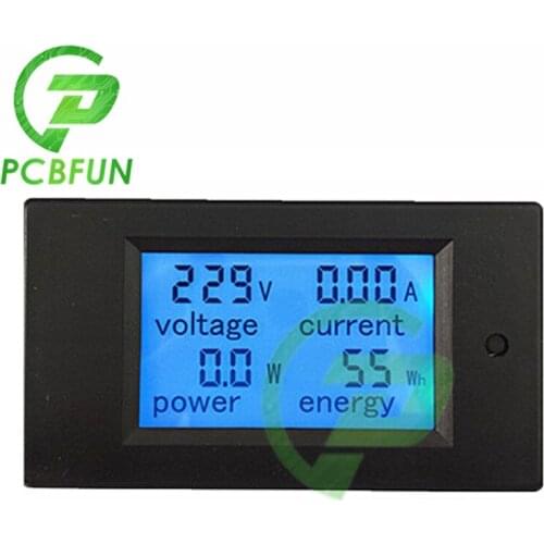20A AC Digital LCD Panel Power Meter Display Power Supply Voltmeter Energy Ammeter Voltage Current Meter LCD Panel AC Meter