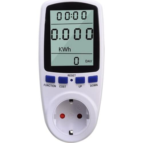 Digital LCD Energy Meter Wattmeter Wattage Electricity Kwh Power Meter EU Plug Measuring Outlet Power Analyzer 230V AC