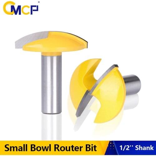 CMCP Small Bowl Router Bit 1/2'' Shank Cleaning Bottom Router Bit Radius 1-3/4" For Wide Door Woodworking Cutter