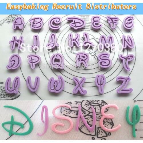 Easybaking cartoon font letter cake cookie cutter for fondant cake decoration gumpaste alphabet cutter baking tools cake tools