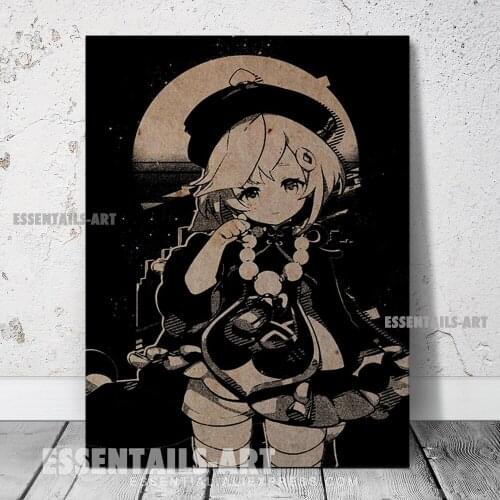Genshin Impact Vintage Qiqi Canvas Wall Art Painting Decor Bedroom Study studio print Living kid Room Home Decoration Prints