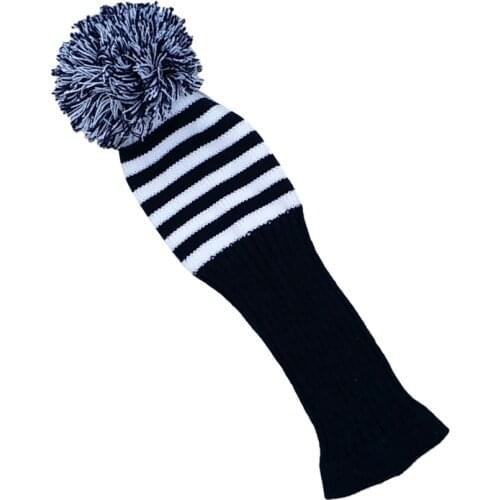 White Knit Stripes Golf Club Head Covers Driver Metal Fairway Woods Made Long Neck Sock Headcovers Blue & White