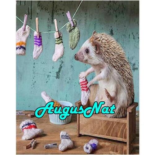 Hedgehog diamond painting animals diamond embroidery full drill diamand art picture diaomond dots stickers canvas poster large
