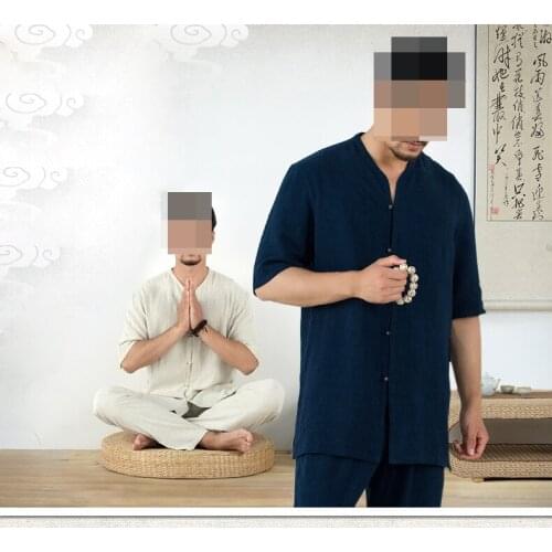 High quality men Summer&Spring Cotton&linen Yoga suit tai chi suits kung fu martial arts uniforms meditation lay zen clothing
