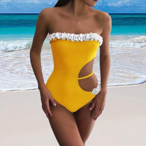 2019 Summer Women Sexy Swimsuit Hollow Out One-Piece Monokini Swimsuit Push Up Bathing Bikini Beachwear Hot