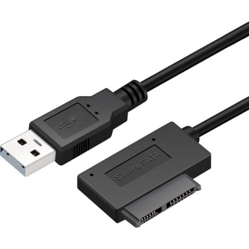 HOT SELL 35CM USB Adapter PC 6P 7P CD DVD Rom SATA To USB 2.0 Converter Slimline Sata 13 Pin Drive Cable For PC Laptop Notebook