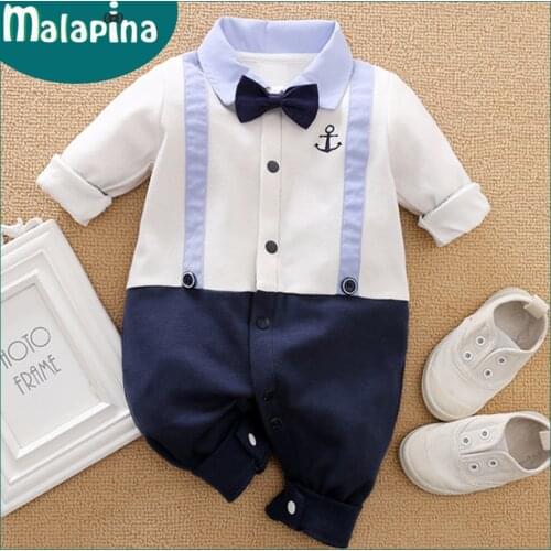 Malapina Newborn Baby Boys Rompers Kids Toddler Striped Printed Outfits Baby Girl Clothes Costume Summer Spring Clothing 0-24M