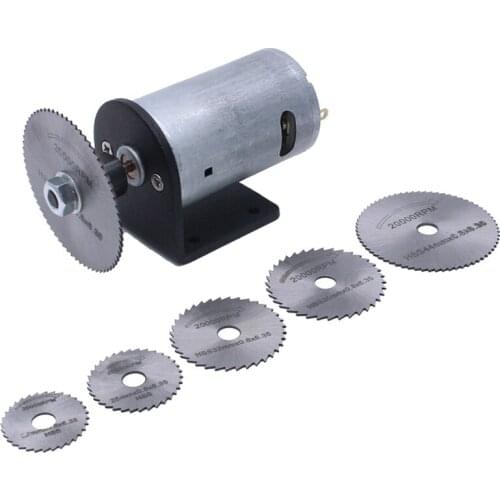 Mini Woodworking Diy Cutter Tools Dc 24V Motor Electric Saw Set With Circular Saw Blades Bracket Fit Wood Plastic Acrylic Plate