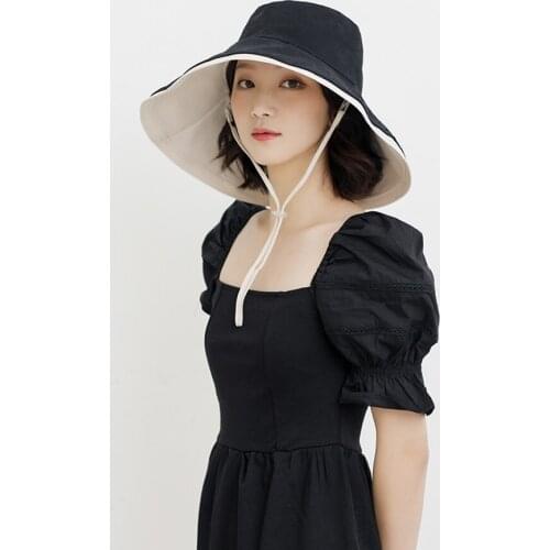 Fashion Spring Bukets Hats for Women Solid Color Cotton Cap Double Side Foulard Out Door Elegant Basin Hat Female Fisherman Hat
