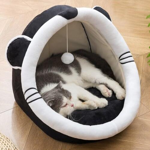 Washable Warm Winter Cat Bed Soft Velevt Cat House Sleeping Bed for Small Medium Cat Cushion Mat Supplies