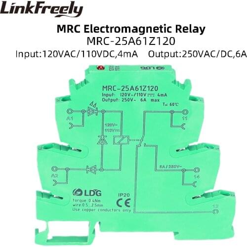 MRC-25A61Z120 120VAC/110VDC Smart PLC Electromagnetic Relay Board Module Controller 6A 250VAC/DC Output Electric Relay Switch