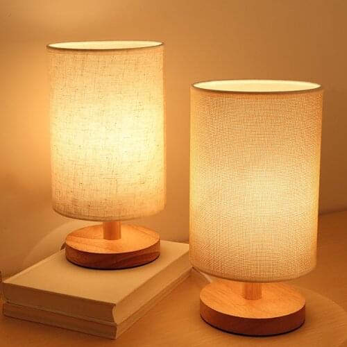 New LED Touch Control Night Light Nordic bedroom bedside lamp solid wood LED warm white light creative log small table lamp