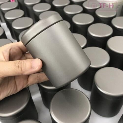 Pure Titanium Single-layer Tea Caddy Mini Condiment Storage Portable Travel Tea Set Can Box Carrier Camp Pill Container Bottle