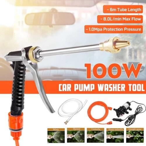 12V 100W Car Washer Guns Pump High Pressure Cleaner Electric Cleaning Auto Device Car Care Portable Washing Machine