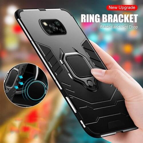 Shockproof Armor Case for Xiaomi POCO X3 NFC M3 F2 Pro Ring Stand Phone Back Cover for Xiaomi Pocophone X3 Pro X2 F3 F1
