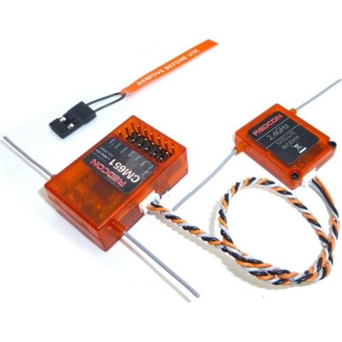 REDCON AR6210 with CM651 satellit DSM-2 DSM-X 6CH receiver for JR Spektrum DSM-X DSM2 Remote controller DX6I DX18 DX8 DX9 DEVO10