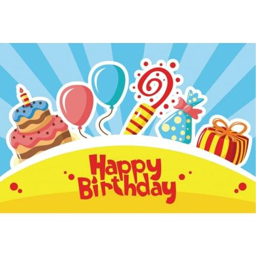 Happy Birthday Party Backdrop Cake and Candy Photography Background Celebration Photo Booth Studio Decor