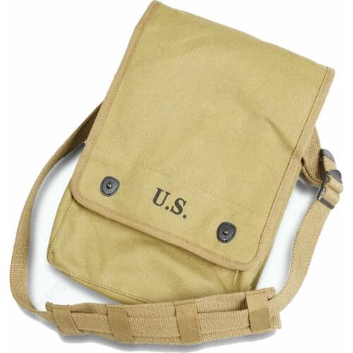 Korean War WWII WW2 US Army Field Map Pack Bag Cotton & Shoulder Strap Military War Reenactments