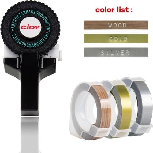 Dymo C101Label Maker Machine Multicolor DIY Handhold Embossing Dymo Label Printer Manual Labeller Replace MoTex E101 Typewriter