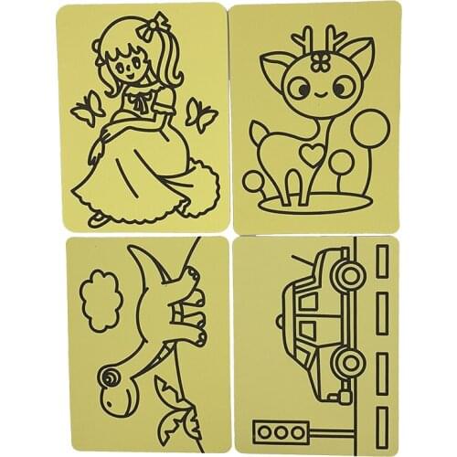 On sales Free shipping 120pcs/lot- cards for Color Sand art_15x21cm DIY sand art sticker card kids toy