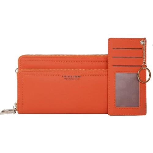 Ladies Zipper Handbag Sling Bag Women Multi-card Large Capacity Portable Leather Long Wallet Purse Casual Organizer Wallets