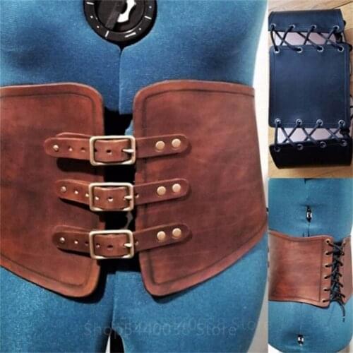 Belt Woman Medieval Costume Accessories PU Leather Halloween Costumes for Women Bandage Adjustable Obi Viking Pirate Cosplay