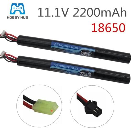 1/2/3 pcs Hobby Hub Power RC Lipo battery 11.1V 2200MAH 18650 40C AKKU Mini Airsoft Gun Battery RC model 40C