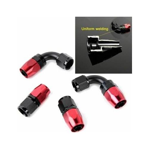 4 PCS AN6 0 Degree 90 Degree Swivel Oil Fuel Air Gas Line Hose End Fitting