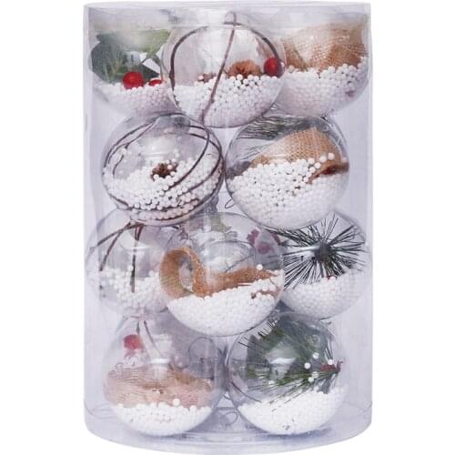 Adornos Navidad 2022 Christmas Transparent Plastic Christmas Decorations Ball Clear Bauble Ornament Gift Present Box Decoration